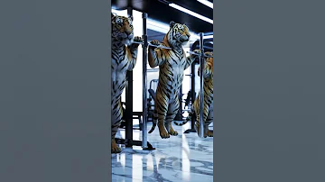 Unreal Tigers Doing Pull Ups Like Humans Tiger Gym Shorts 