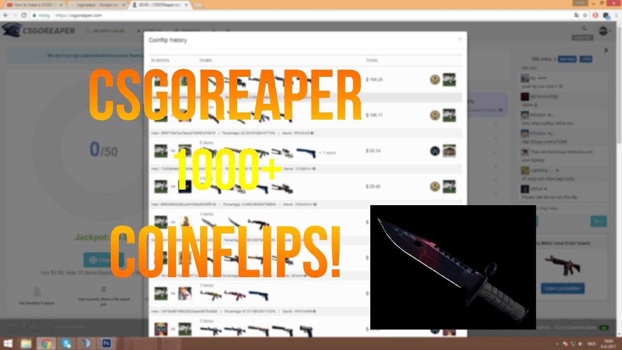 1000+ COINFlIPPED IN TOTAL CSGOREAPER AND CSGOHUNT - YouTube