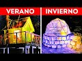 CASA DE VERANO Vs. CASA INVERNAL || Asombrosas ideas de enormes proyectos hechos a mano