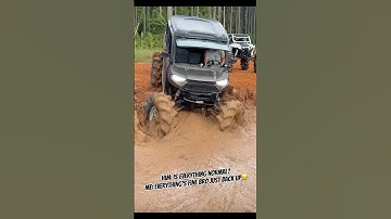 Polaris ranger sent it a little too hard 😅 #polarisranger #polaris #offroad #mudding