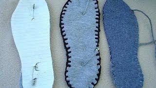 Make thick washable fabric soles for slippers, how to diy, sewing for beginners