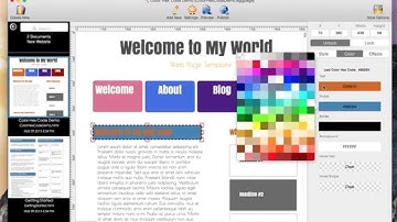 Change web design text color, shape color and background colors using HTML Egg Pro for Mac