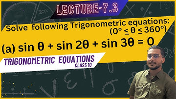 Lecture  7.3 //Trigonometric Equations// long questions //Trigonometry//class 10// O.Math