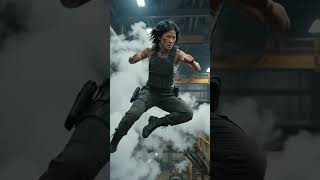 Now she must hack the main terminal while #tacticalgear #actions #combat