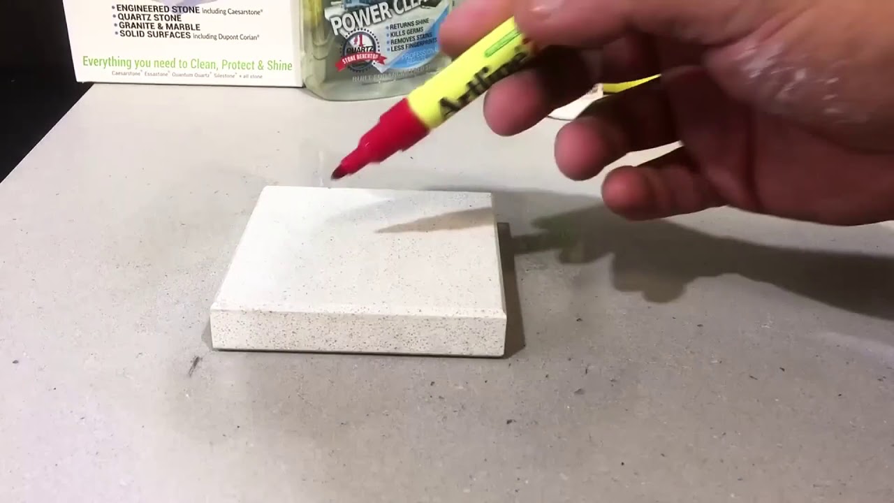 How to Clean White Quartz Caesarstone Countertop - Pen, Grey, Sharpie stains Granite Marble How To Get Pen Out Of Quartz