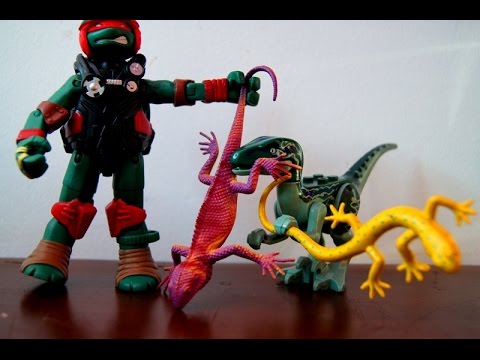 LEGO DINOSAUR VS ЧЕРЕПАШКА НИНДЗЯ! ОХОТНИКИ ЗА ЯЩЕРИЦАМИ! Лего динозавр ...