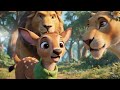 complete story, deer baby help the lion ..tra #cartoon #fantasy #shorts #video #animals #help #funny