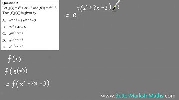 VCE Maths Methods - 2007 Multi Choice Q2 Functions & Relations Composite Functions