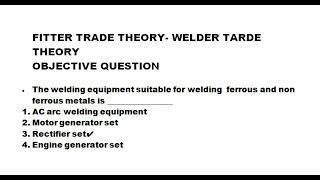 Fitter objective question for rrb alp// Welder objective question for rrb alp