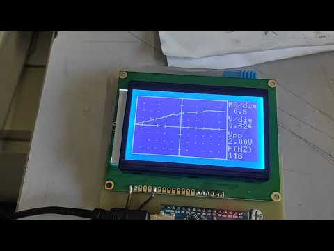 Arduino Nano oscilloscope 128x64 kijelzővel