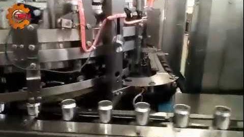 Máy chiết rót ghép mí nước giải khát có gas đóng lon nhôm