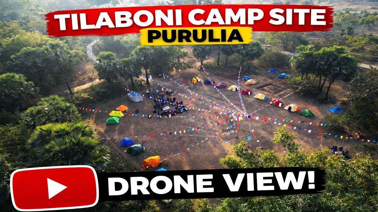 Drone View of Tilaboni Camp Site l Rock Climbing l Purulia