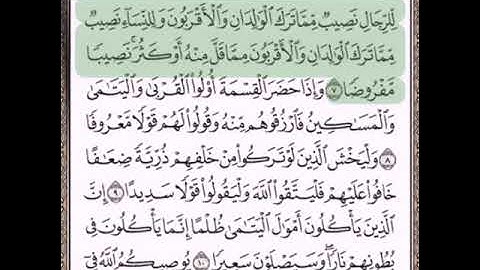حفظ سورة النساء الآيات من (٧_١٠)مكرره{٧مرات}...بتلاوه رائعه للشيخ/سعد الغامدي