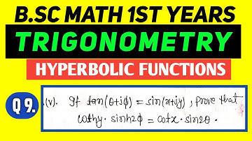 Bsc Math Part 1 | Trigonometry |Ch-5 | Hyperbolic Functions | Q.no. - 9(v) | Das Gupta #mathchat