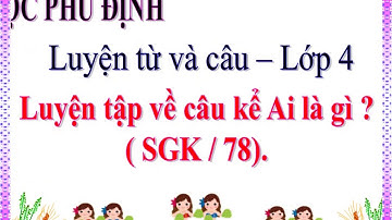 LTVC TUẦN 26 LUYỆN TẬP VỀ CÂU KỂ AI LÀ GÌ SGK TRANG 78