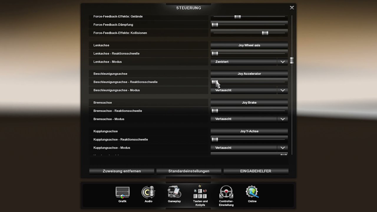 ETS2 Einstellungen für Logitech g29 YouTube