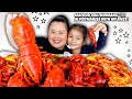 GIANT WHOLE ENTIRE LOBSTER + SHRIMP + CRAWFISH SEAFOOD BOIL IN VIETNAMESE MUKBANG 먹방 EATING SHOW!