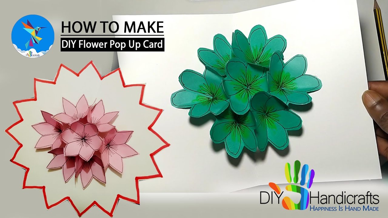HOW TO MAKE DIY Flower Pop Up Cards - YouTube