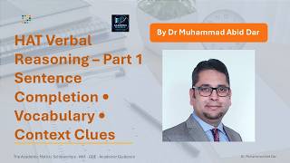 HAT Verbal Reasoning Lecture 1 | Sentence Completion, Vocabulary & Context Clues