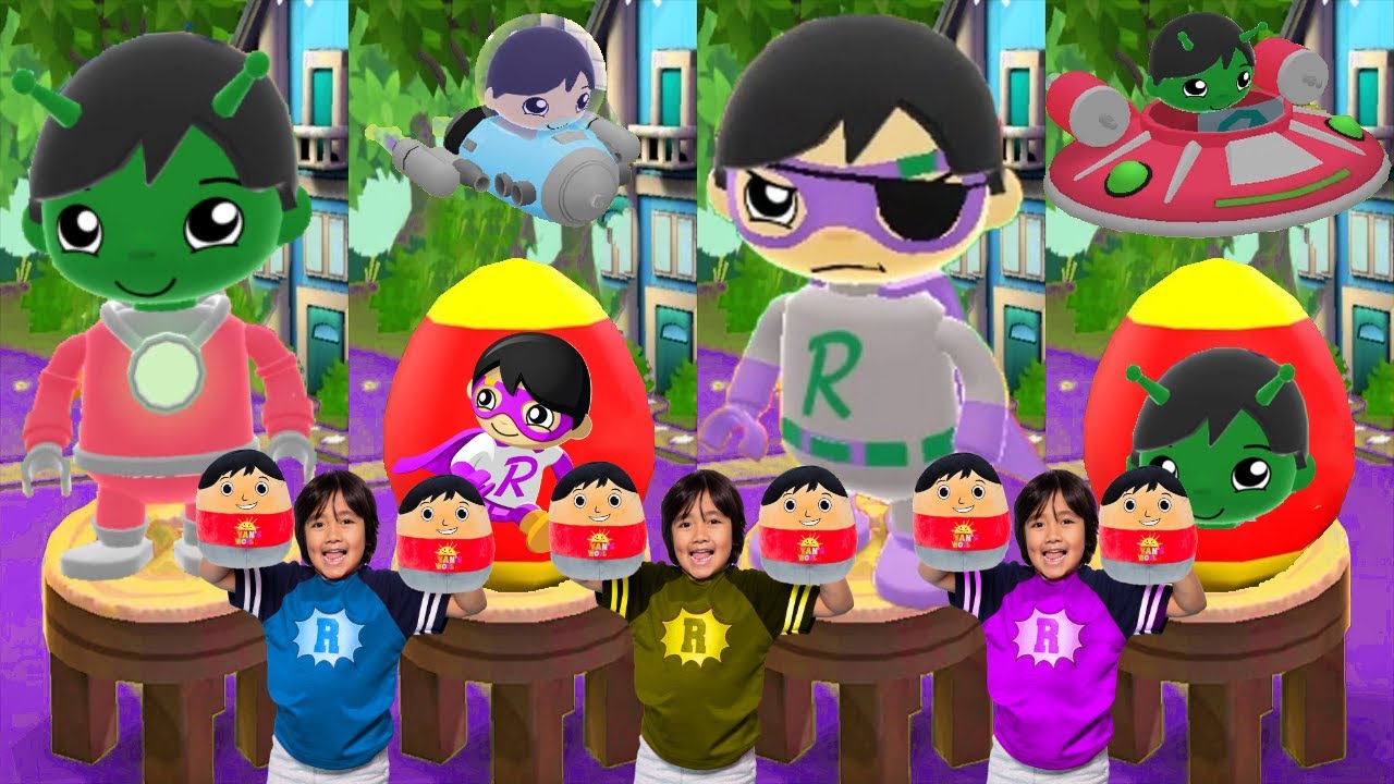 Tag with Ryan - Dark Titan vs Green Ry-Glorb Ryan Mystery Surprise Egg Found and Character Unlocked