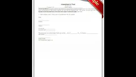 Free printable Amendment to Trust Forms