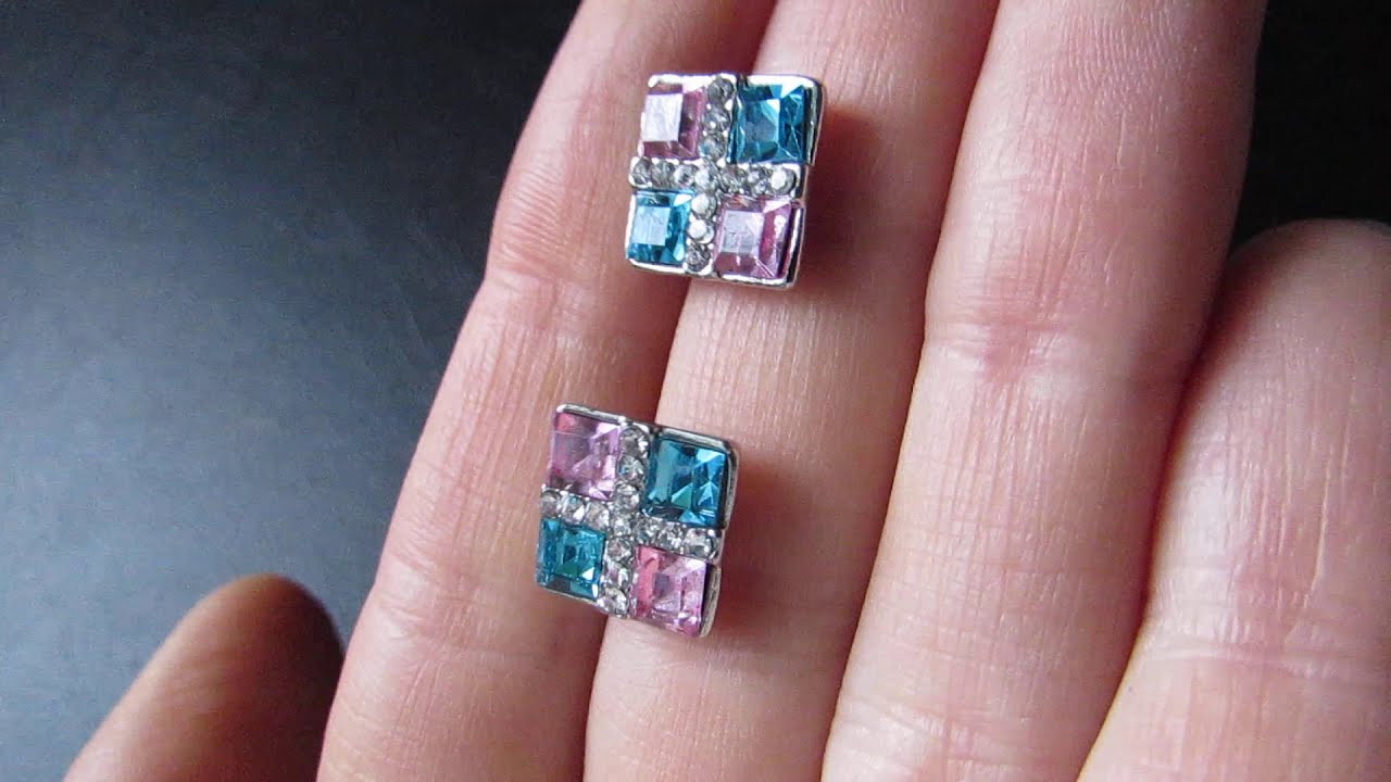 Обзор ювелирных серьг с кристаллами Кватро, 8276