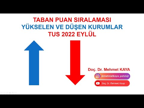 TUS 2022 Eylül Taban Puan Sıralamasına Göre Yükselen ve Düşen Kurumlar