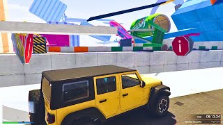 IMPOSSIBLE Car Parkour Race Challenge In GTA 5 Nobody Can Finish This Race Under 1 Hour |