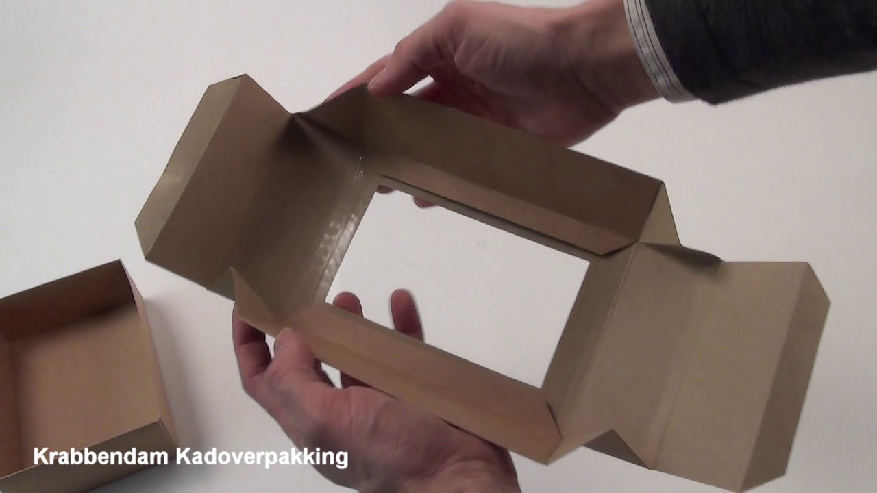 Geschenkdoos Dozza glad naturel met venster Krabbendam Kadoverpakking