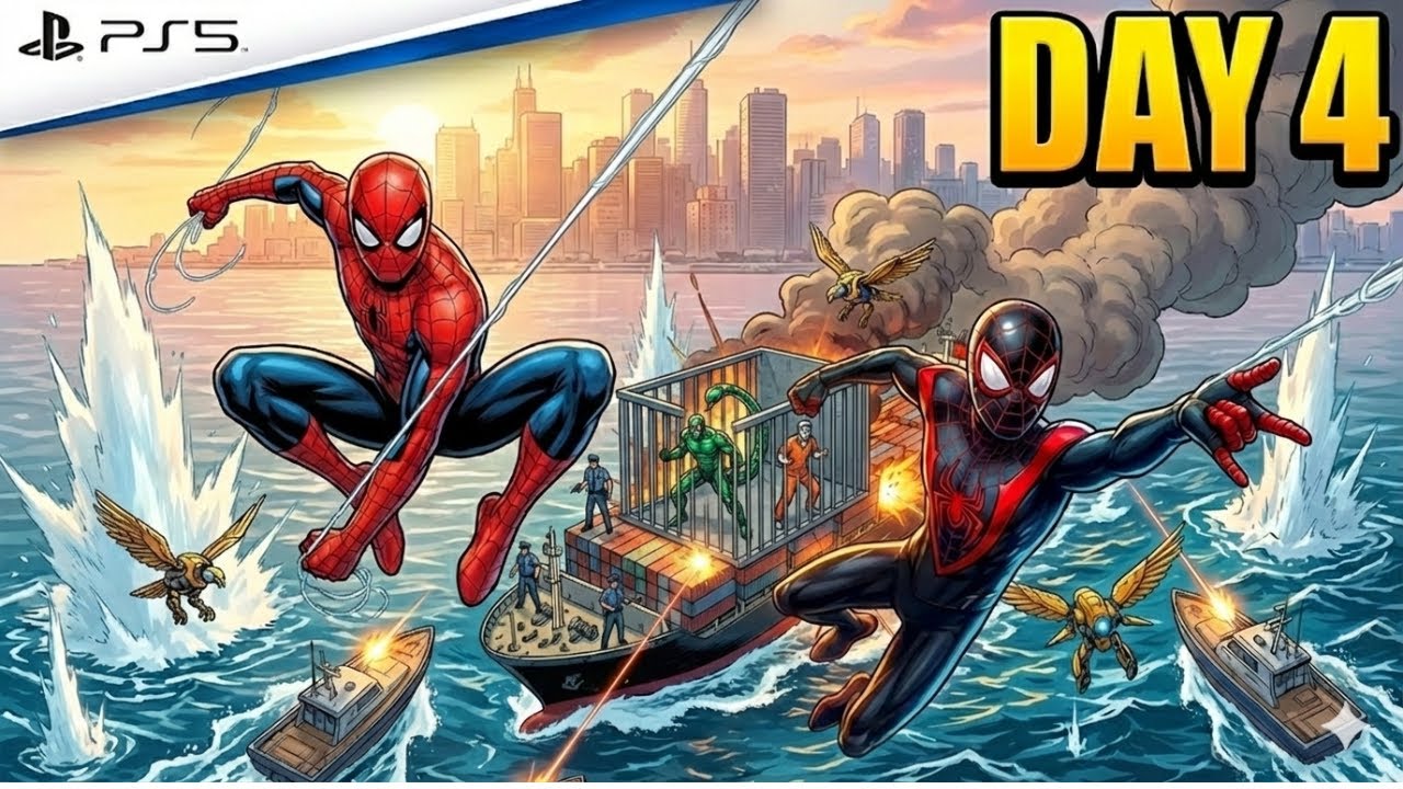🔥 DAY 4 Spider-Man 2 PS5 Hindi Gameplay! 🚨 Prison Ship ATTACK! 🦂 Rescue Scorpion & Mr. Negative!