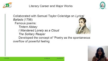 Video Lecture Series - I Wandered Lonely as a Cloud | Dr.S.Geetha AP-English