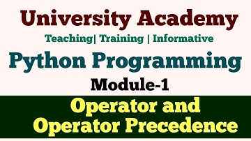 PP4: Operator in Python | Operator Precedence in Python | Order of Operations | Assignment Statement
