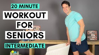 20 Minute Full Body Workout For Seniors (Intermediate. Weights, Resistance bands)