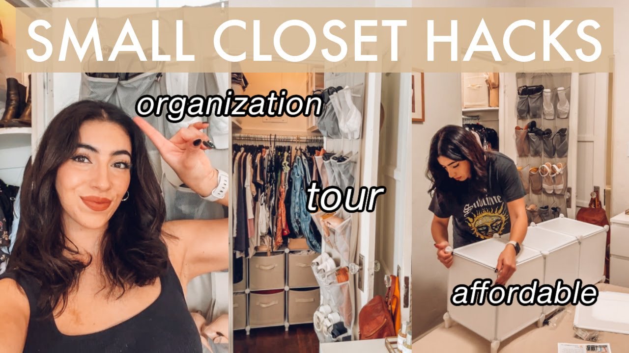 CLOSET TOUR & ORGANIZATION | affordable small space hacks, IKEA dupes, Amazon must haves