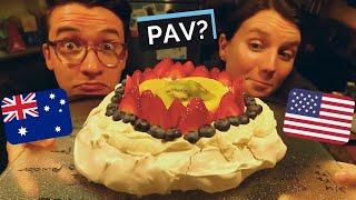 Americans Try the Aussie Pavlova (Or is it from NZ???) | Two Traveling Kings