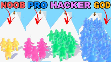 NOOB VS PRO VS HACKER VS GOD in Blob Clash Run. New Game