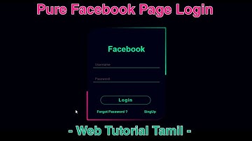 Pure Facebook page Login Animation Effect in Html and CSS Web Tutorial Tamil #html5 #css #trending