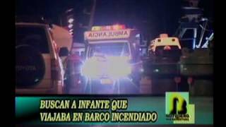 Buscan Infante de Marina que viajaba en barco incendiado