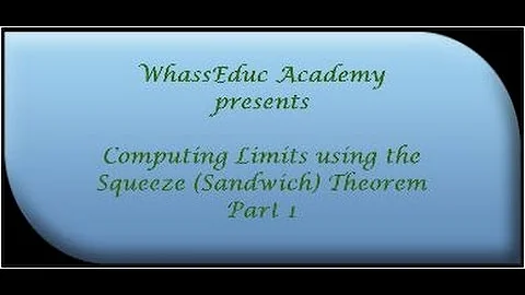 Computing Limits using the Squeeze (Sandwich) Theorem Part 1
