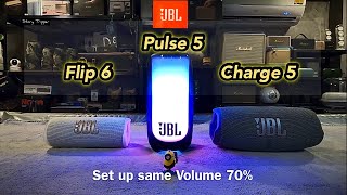 JBL Flip 6 vs JBL Pulse 5 vs JBL Charge 5