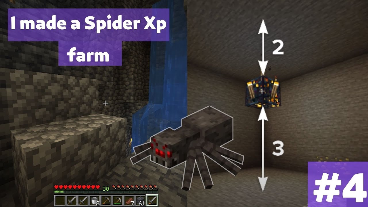 [ I made a spider xp farm ] Minecraft Ep.4