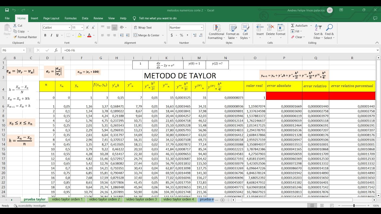 Metodo Numerico De Taylor Dy dx 2y e x YouTube metodo-numerico-de-taylor-dy-dx-2y-e-x-youtube