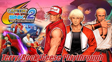 Capcom vs. SNK 2 (Dreamcast) - Terry/Rock/Geese Arcade 3-on-3 Playthrough