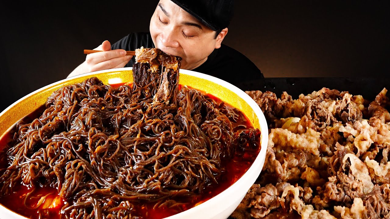 더운날 먹으면 더 맛있는 시원한 물비빔냉면에 차돌박이 먹방~!! Naengmyeon, Chadolbagi