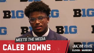 Caleb Downs talks about what he’s seen from Ohio State this offseason at Big Ten Media Days