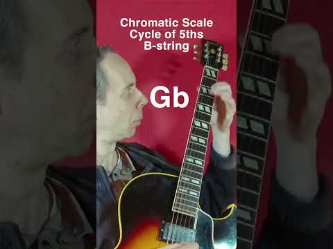 Chormatic scale through the cycle of 5ths on B-string #guitar  #guitarpractice  #jazz