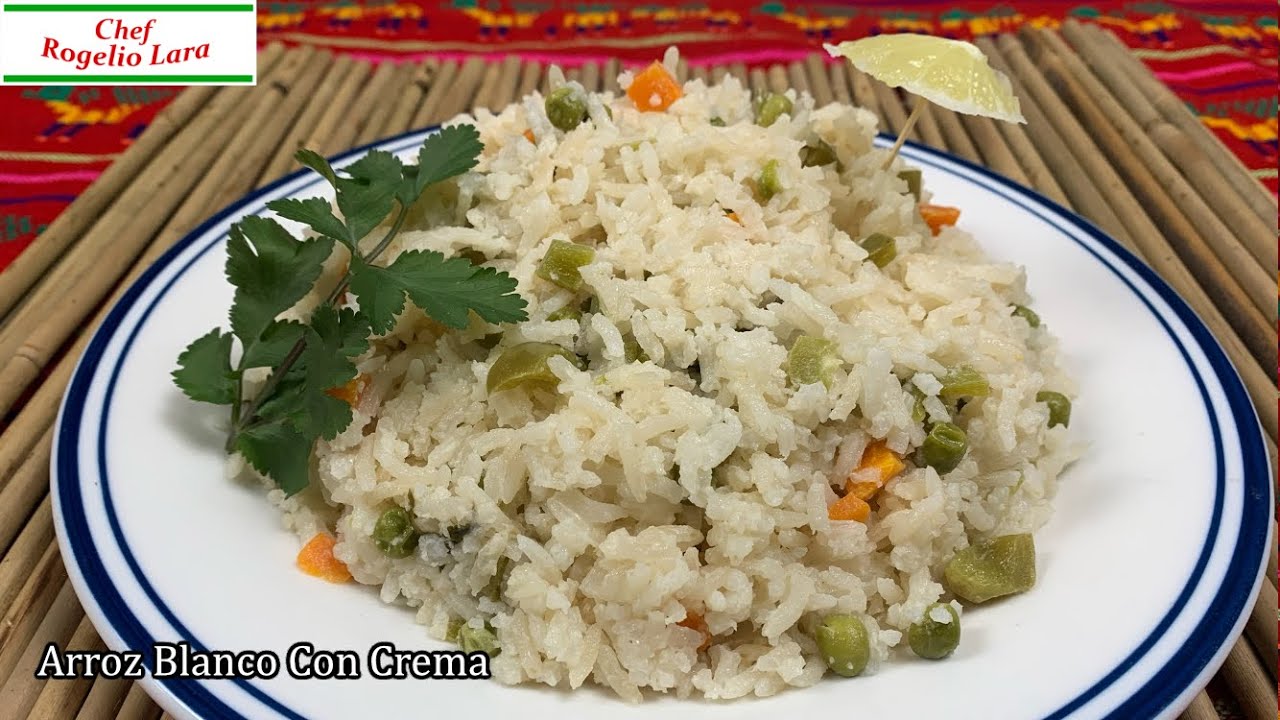 Arroz blanco con vegetales  En arrocera eléctrica 