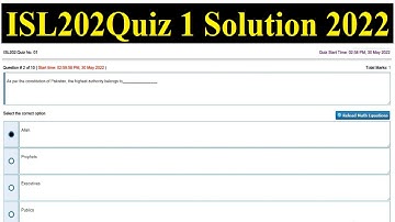 ISL202 Quiz No.01 Solution Spring 2022 |I SL202 solved quiz 1 2022| Isl202 quiz 1 2022