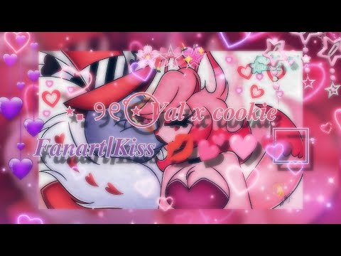 ⋆. ୨୧˚⋆⃝ 𝑽𝒂𝒍 𝒙 𝒄𝒐𝒐𝒌𝒊𝒆 𝑭𝒂𝒏𝒂𝒓𝒕/𝑲𝒊𝒔𝒔 💋💕🩷💗⃞⃞ #digitalart #ocxcanon #speedpaint