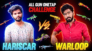 WARLOOP VS HARISCAR 1 VS 1 😮 Only OneTap All Gun Challenge | Without GlooWall Challenge FreeFire Hs